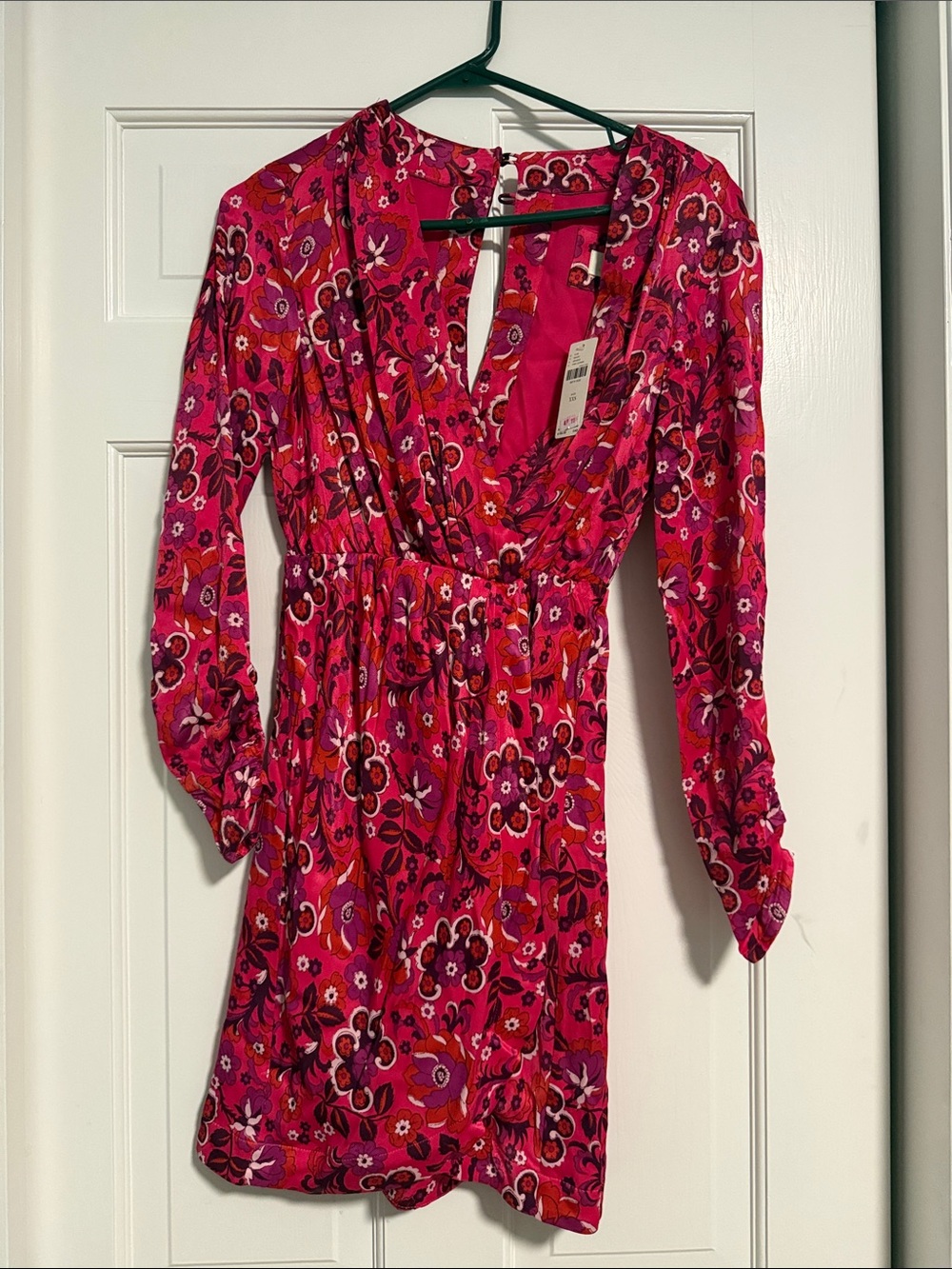 Maeve Women’s Floral Pink Long-Sleeve V-Neck Dress